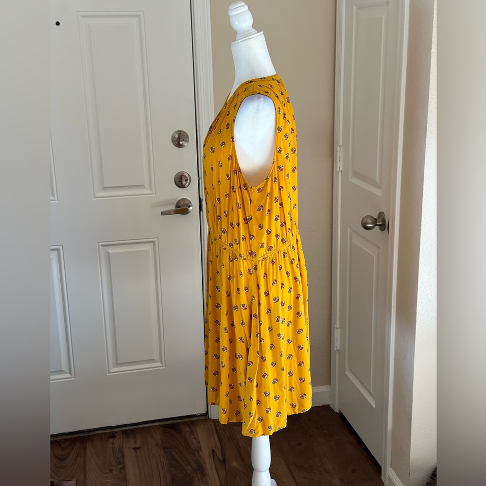 Old Navy Yellow Mustard Floral Dress Size XL - Picture 5 of 6